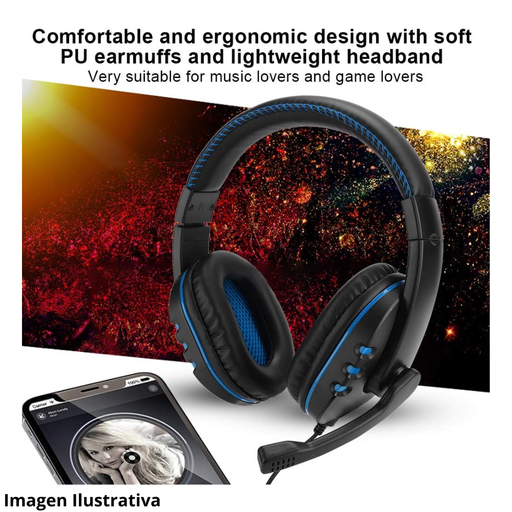 Auriculares Diadema Iluminacion LED Game