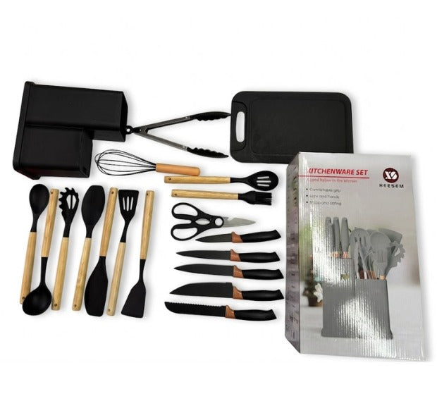 Kit Utensilios Juego 19 Piezas Conjunto En Silicona De Cocina