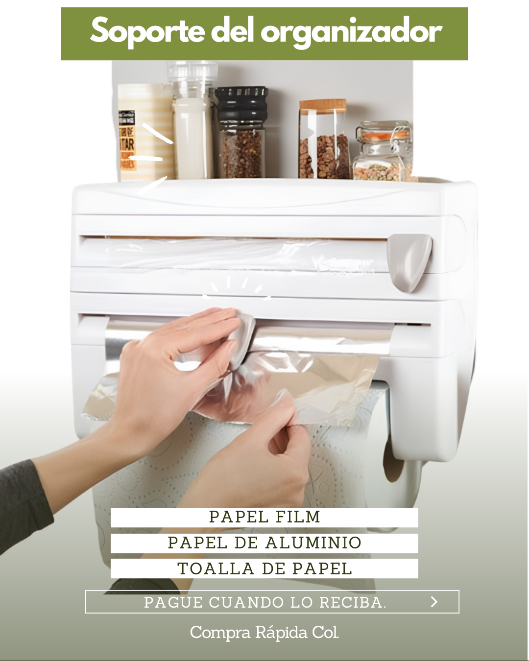 Dispensador Cocina Triple Pared Organiza